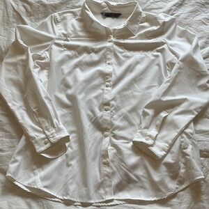 REI Outdoors Shirt XL White Zippered EUC Breathable Camp Hike